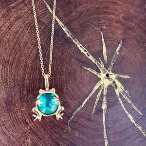 Vintage Frog Necklace by Lady Remington 90s Jewelry mushroomcore